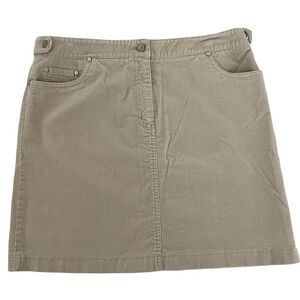 Nautica Tan Corduroy A Line Jean 5 Pocket Style Skirt Size 12